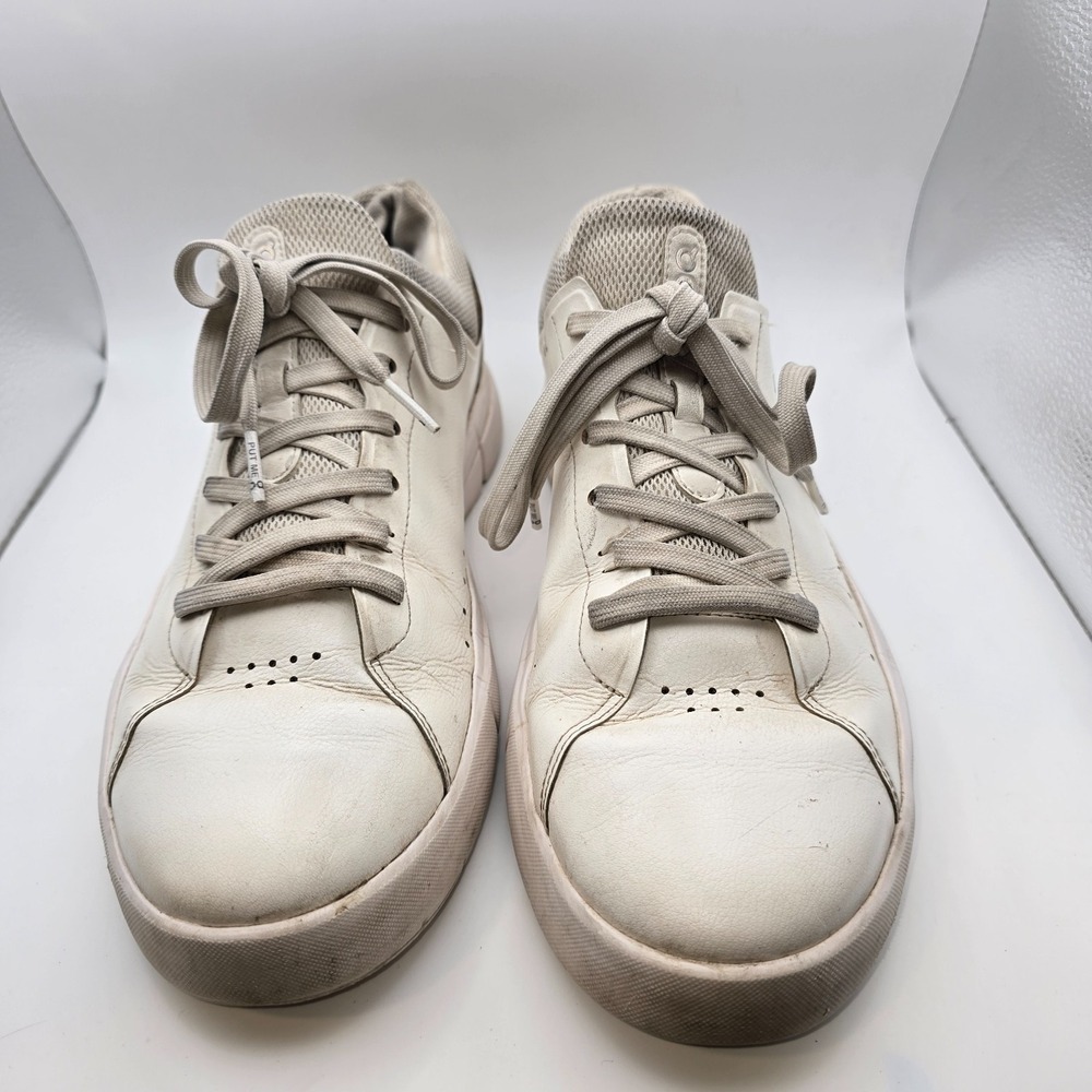 On Cloud Roger Advantage Federer Sz 12 Tennis Shoes White Leather Sneakers